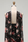 Black Sweetheart Mermaid Floral Wedding Guest Dress with Scarf
