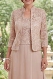 Champagne A Line 2 Piece Mother of the Bride Outfit