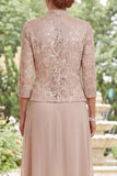 Champagne A Line 2 Piece Mother of the Bride Outfit