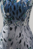 One Shoulder Navy Bodycon Sequin Homecoming Dress