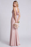 Eucalyptus Mermaid Cowl Neck Satin Long Bridesmaid Dress