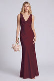 Eucalyptus Mermaid Cowl Neck Satin Long Bridesmaid Dress