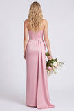 Strapless Mermaid Eucalyptus Bridesmaid Dress with Sash
