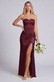 Strapless Daffodil Corset Mermaid Bridesmaid Dress with Slit