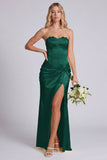 Strapless Daffodil Corset Mermaid Bridesmaid Dress with Slit