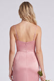 Dusty Rose Ruched Spaghetti Straps Mermaid Bridesmaid Dress