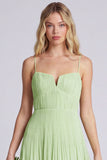 Dusty Sage A Line Spaghetti Straps Chiffon Bridesmaid Dress