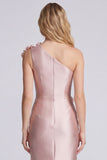 Rose One Shoulder Mermaid Formal Dress with 3D Flowers