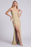 Strapless Light Blue Mermaid Formal Dress with 3D Flowers