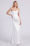 Sweetheart Burgundy Ruched Corset Mermaid Formal Dress