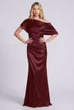 Black One Shoulder Mermaid Satin Formal Dress