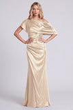Black One Shoulder Mermaid Satin Formal Dress