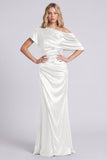 Black One Shoulder Mermaid Satin Formal Dress