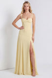 Daffodil Corset A Line Lace-up Back Maxi Dress with Slit