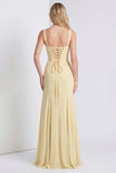 Daffodil Corset A Line Lace-up Back Maxi Dress with Slit