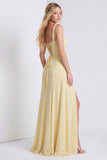 Daffodil Corset A Line Lace-up Back Maxi Dress with Slit