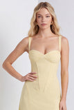 Daffodil Corset A Line Lace-up Back Maxi Dress with Slit