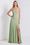 Daffodil Corset A Line Lace-up Back Maxi Dress with Slit