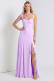 Daffodil Corset A Line Lace-up Back Maxi Dress with Slit