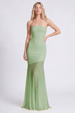Strapless Daffodil Mermaid Long Formal Dress