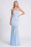 Strapless Daffodil Mermaid Long Formal Dress