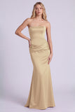 Burgundy Strapless Mermaid Formal Dress