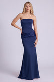 Burgundy Strapless Mermaid Formal Dress
