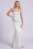Burgundy Strapless Mermaid Formal Dress