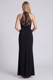 Black Lace High Neck Mermaid Formal Dress