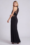 Black Lace High Neck Mermaid Formal Dress