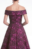 Green Off the Shoulder Floral Jacquard A Line Mother of the Bride Dress