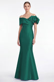 Light Blue Mermaid Off the Shoulder Mother of the Bride Dress with 3D Flowers