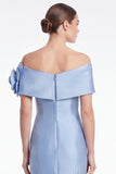 Light Blue Mermaid Off the Shoulder Mother of the Bride Dress with 3D Flowers