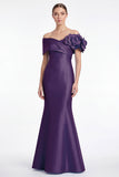 Light Blue Mermaid Off the Shoulder Mother of the Bride Dress with 3D Flowers