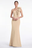 Burgundy One Shoulder Mermaid Mother of the Bride Dress with 3D Flowers