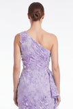 One Shoulder Light Blue Floral Appliqued Mermaid Mother of the Bride Dress