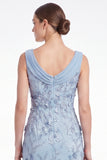 Mermaid Cowl Neck Floral Appliqued Light Plum Mother of the Bride Dress with Slit