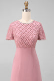 Light Plum Beaded A Line Mother of the Bride Dress