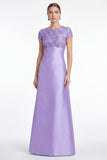 Light Plum Beaded A Line Mother of the Bride Dress