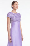 Light Plum Beaded A Line Mother of the Bride Dress