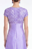 Light Plum Beaded A Line Mother of the Bride Dress