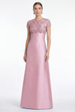 Light Plum Beaded A Line Mother of the Bride Dress