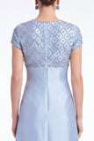 Light Plum Beaded A Line Mother of the Bride Dress