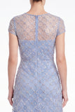 Sky Blue A Line Round Neck Mother of the Bride Dress with Beadings