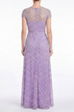 Sky Blue A Line Round Neck Mother of the Bride Dress with Beadings