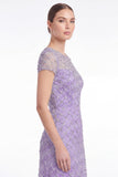 Sky Blue A Line Round Neck Mother of the Bride Dress with Beadings