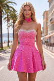 Blue Sweetheart Pearl A Line Short Homecoming Dress with Choker