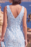 Pink A-Line V-Neck Floral Midi Wedding Guest Dress with Beading