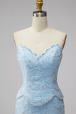 Sweetheart Bodycon Blue Homecoming Dress with Beading