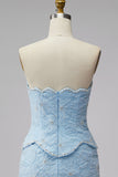 Sweetheart Bodycon Blue Homecoming Dress with Beading